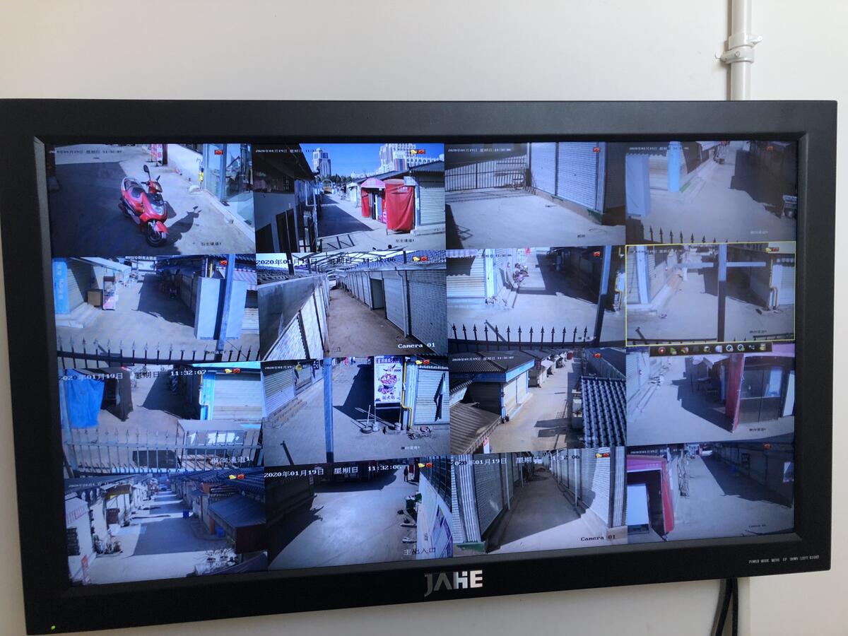 昆明杨林龙保农贸市场全覆盖视频安防监控安装工程现场实拍