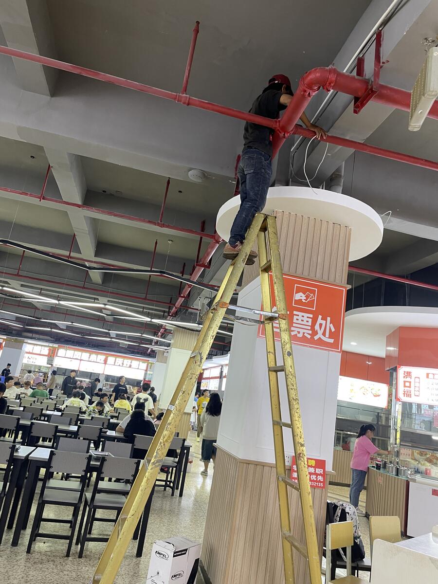 昆明海源学院杨林校区公共区域超清视频监控安装工程现场实拍